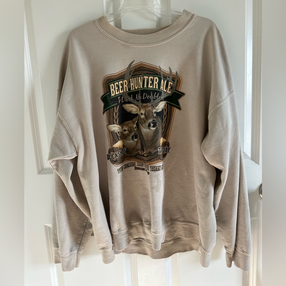 Tan Beer Hunter Ale Crewneck